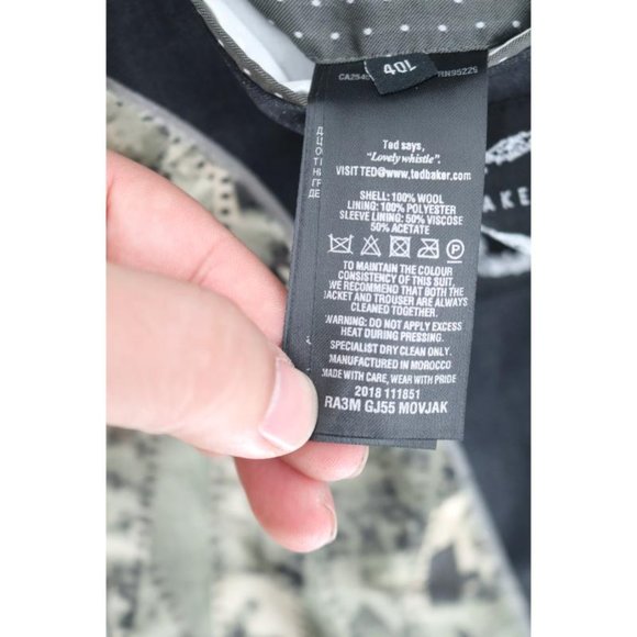 Ted baker sport coat men's 40L charcoal gray Debonair Movjak two button wool - Picture 15 of 16